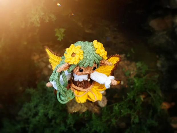 crochet pattern Sunflower Fairy doll