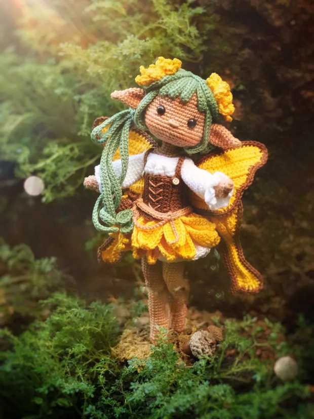 crochet pattern Sunflower Fairy doll