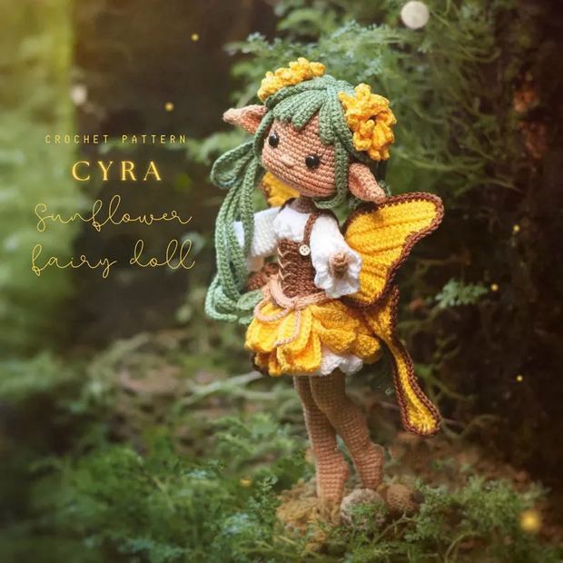 crochet pattern Sunflower Fairy doll