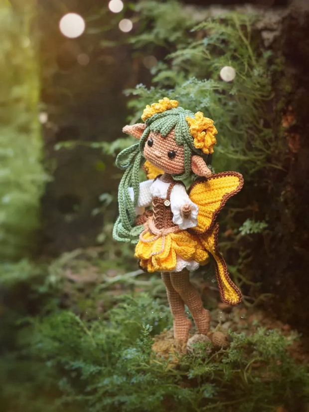 crochet pattern Sunflower Fairy doll