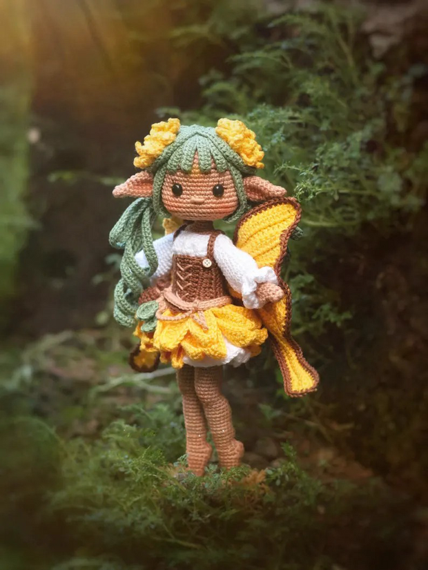 crochet pattern Sunflower Fairy doll