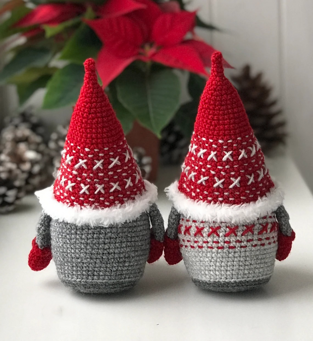 Crochet Pattern christmas Nordic Gnomes