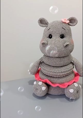 Hippo stacking toy crochet pattern