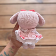 japanesse pink an violet bunny crochet pattern