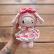 japanesse pink an violet bunny crochet pattern