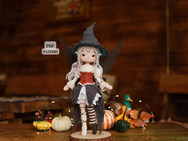 Halloween Witch Fairy Crochet Doll Pattern