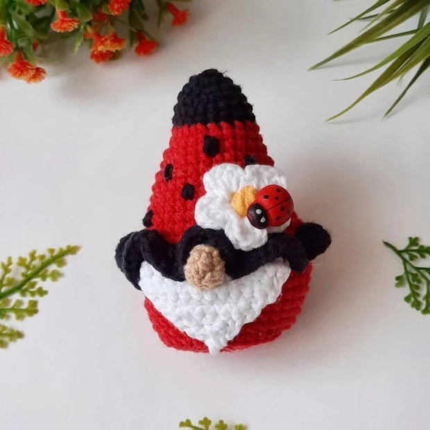 Set of 3 crochet pattern, Garden gnomes, Ladybug gnome crochet pattern, Gnome with butterfly