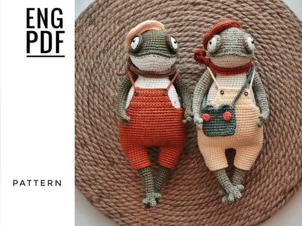 Frog with clothes crochet pattern