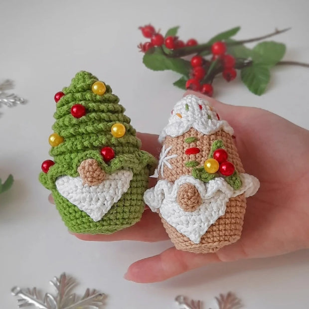 Set of 3 crochet pattern Christmas gnomes