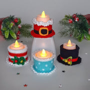 Set of 6 crochet patterns Tea candle holders