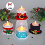 Set of 6 crochet patterns Tea candle holders