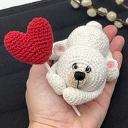 Crochet pattern adorable Valentines Bear holding your heart