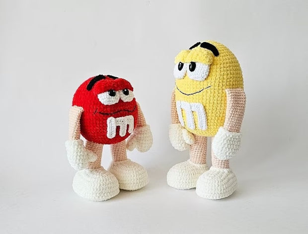 Set of 2 Crochet Pattern, Candies Red and Yellow patterns