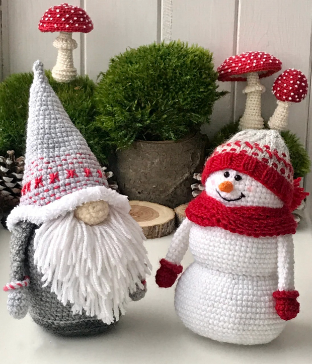 Crochet Pattern christmas Nordic Gnomes