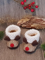 Baby Booties Reindeer Crochet Pattern