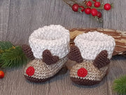 Baby Booties Reindeer Crochet Pattern