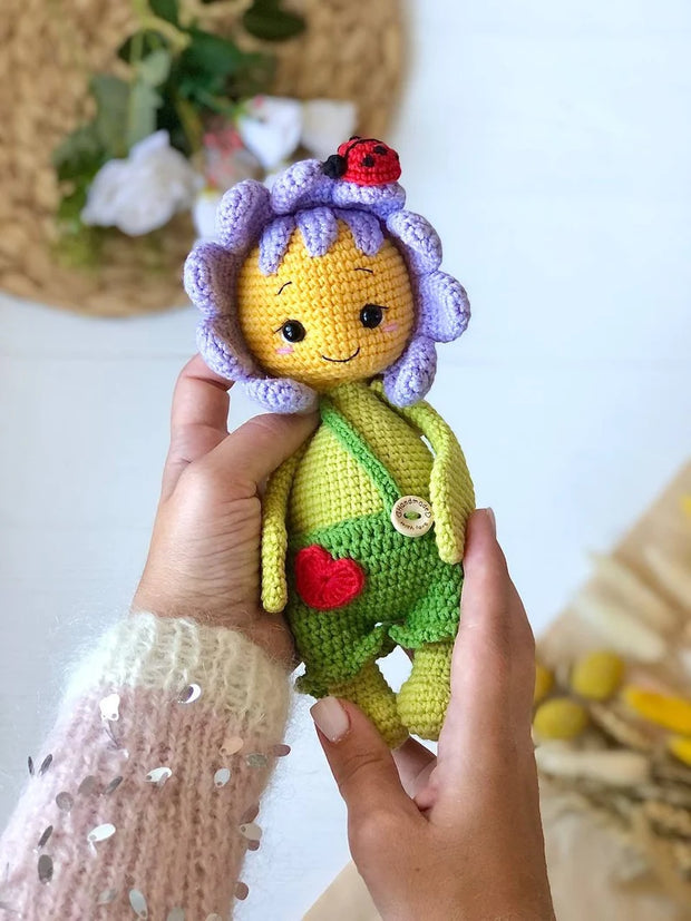 Crochet Pattern Baby flower with petals and TWO adorable outfits