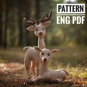 Set 2 pattern, Crochet Pattern stag and doe