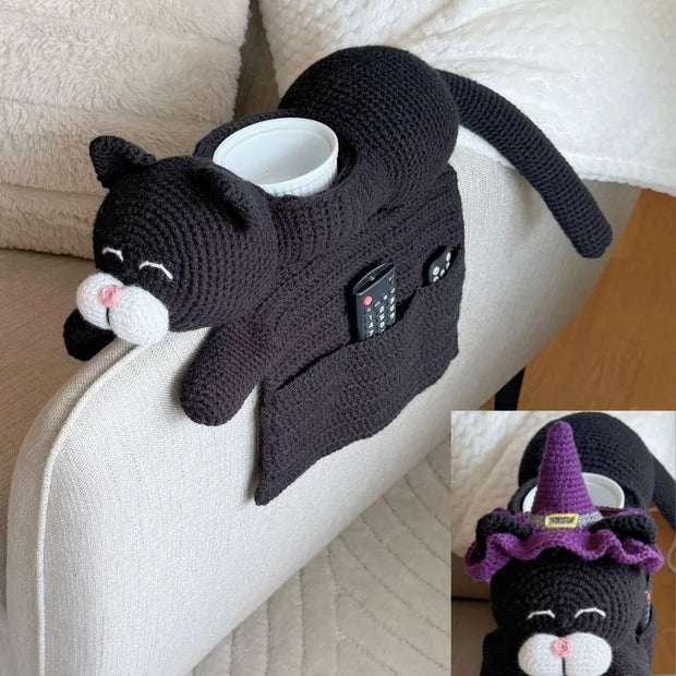 Crochet pattern Witch Cat Sofa Organizer