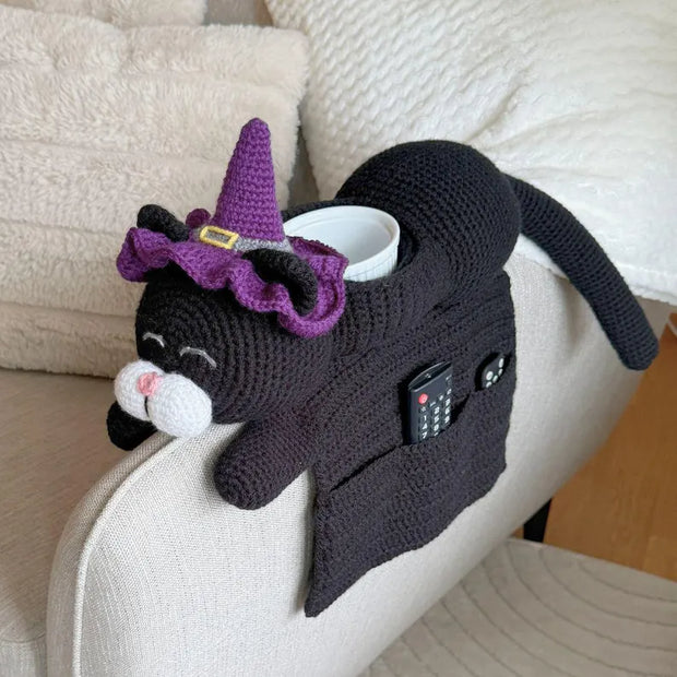 Crochet pattern Witch Cat Sofa Organizer